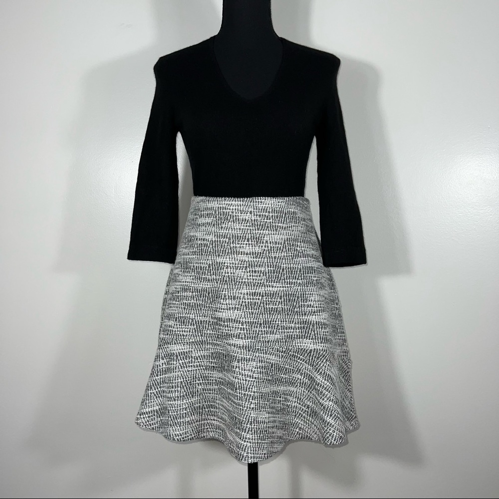 Loft Black And White Tweed Skirt Size S